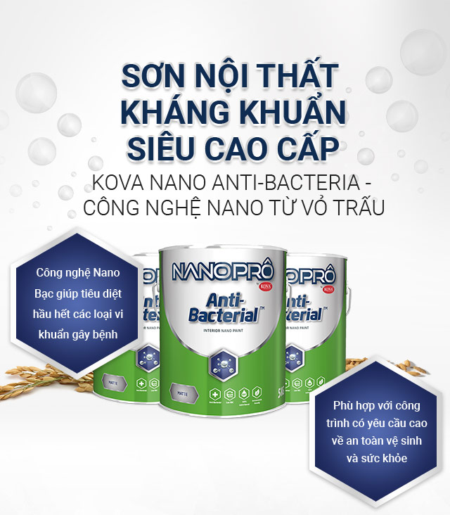 Sơn Nội Thất Kháng Khuẩn Siêu Cao Cấp KOVA NANO Anti-Bacteria