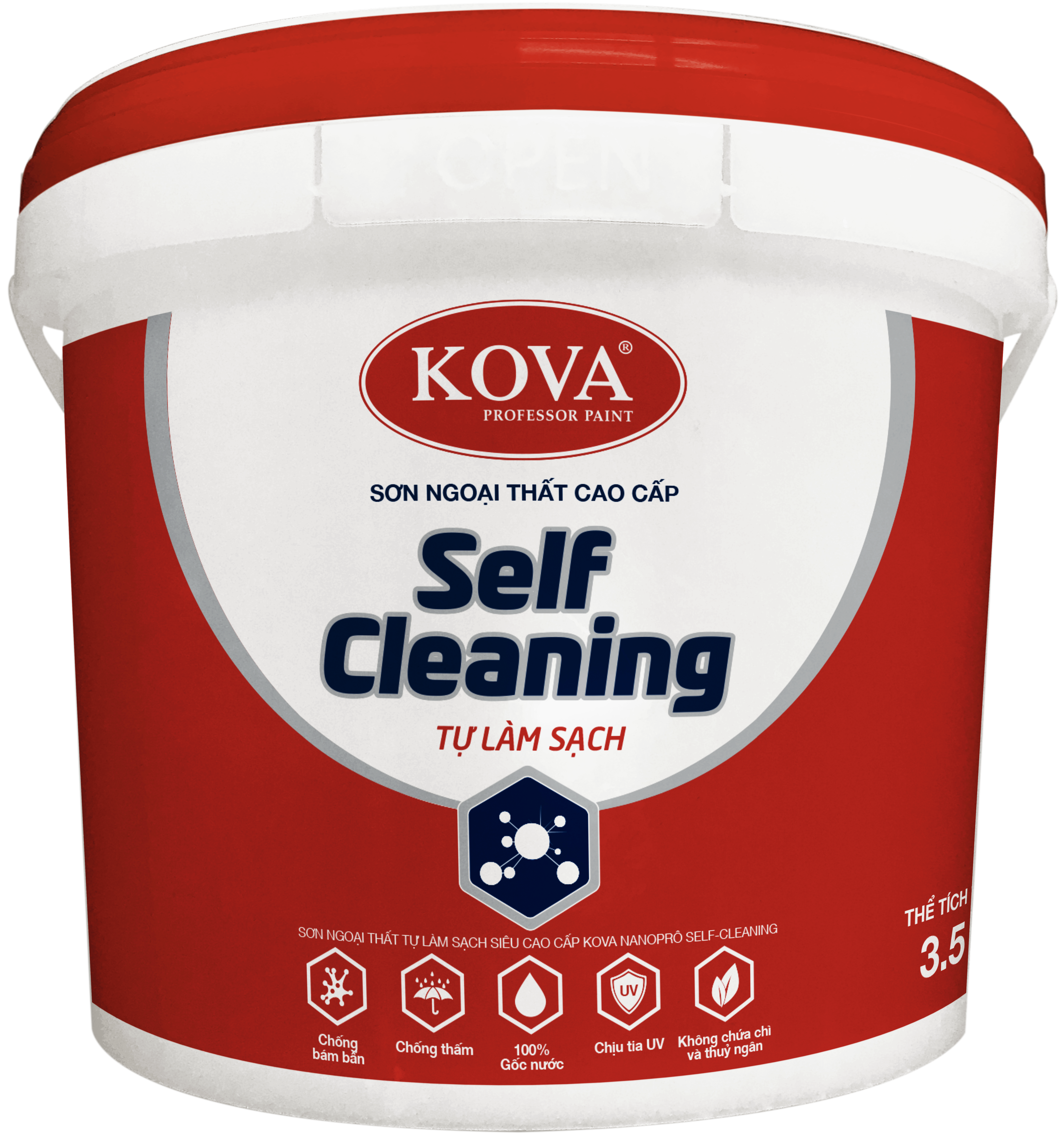 Sơn ngoại thất tự làm sạch siêu cao cấp KOVA NANO Self Cleaning (Nền S, T)