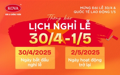 THÔNG BÁO LỊCH NGHỈ LỄ 30/4 & 1/5