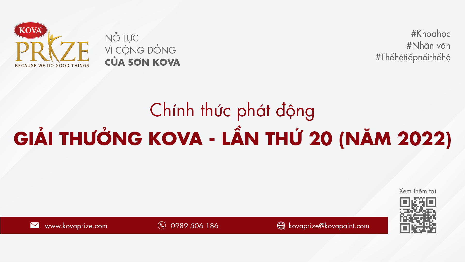 KHỞI ĐỘNG GIẢI THƯỞNG & HỌC BỔNG KOVA - LẦN THỨ 20 (NĂM 2022)