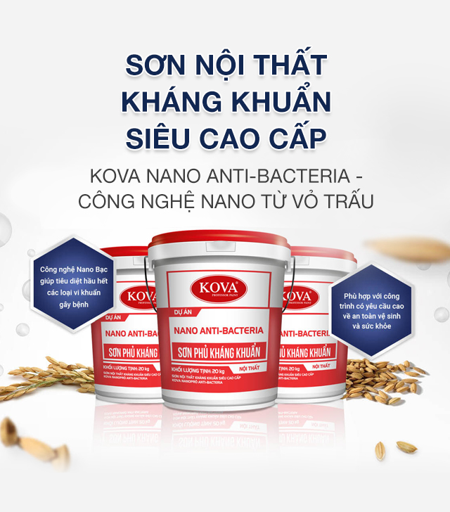 Sơn Nội Thất Kháng Khuẩn Siêu Cao Cấp KOVA Nano Anti-Bacterial