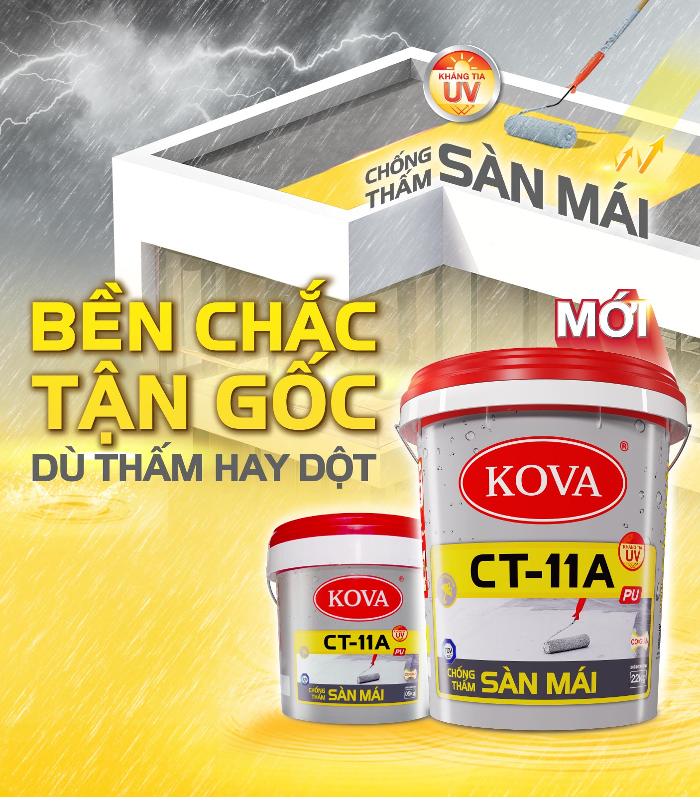 Chất Chống Thấm KOVA CT-11A PU Sàn Mái