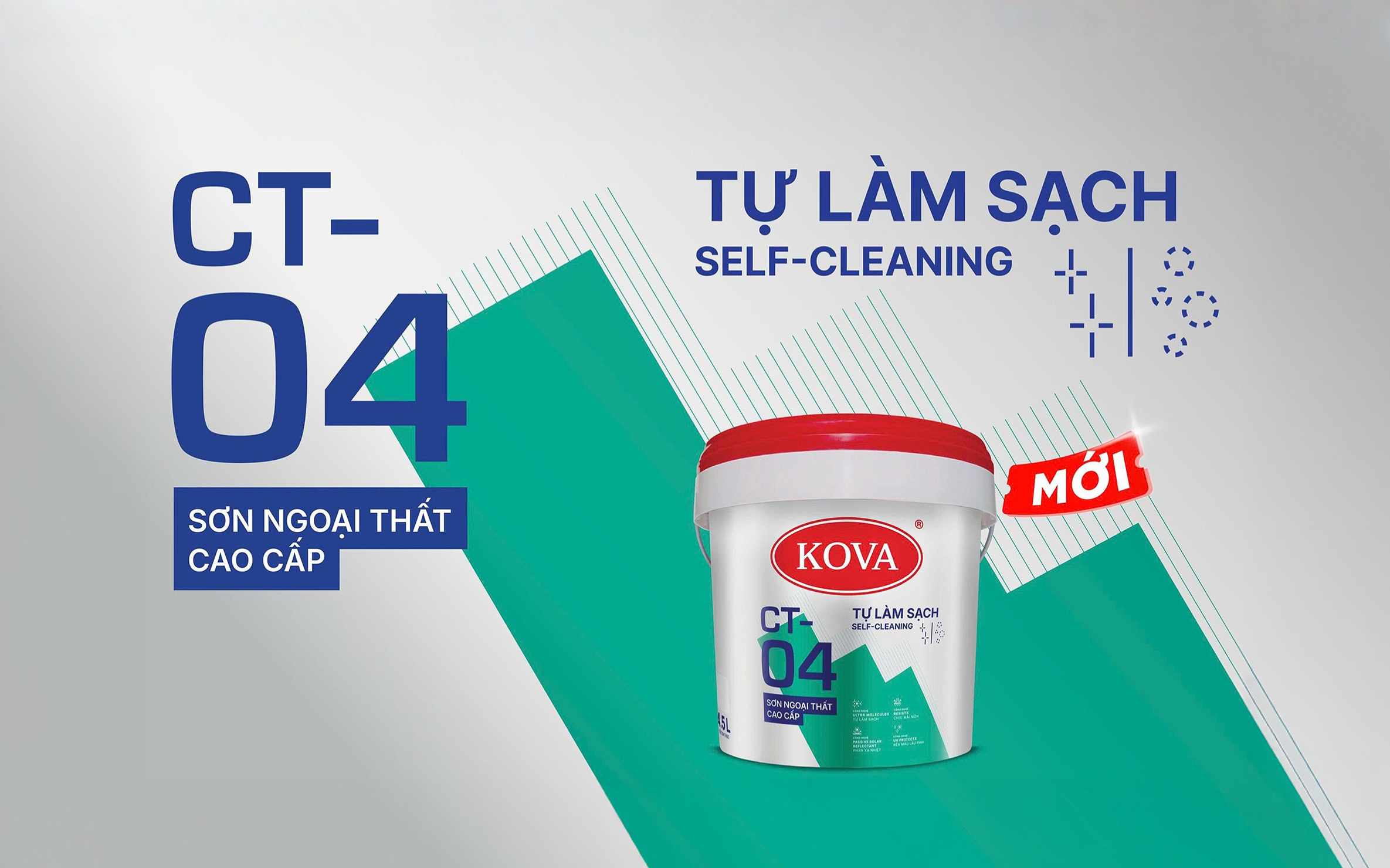 Sơn ngoại thất cao cấp KOVA CT-04 Tự làm sạch