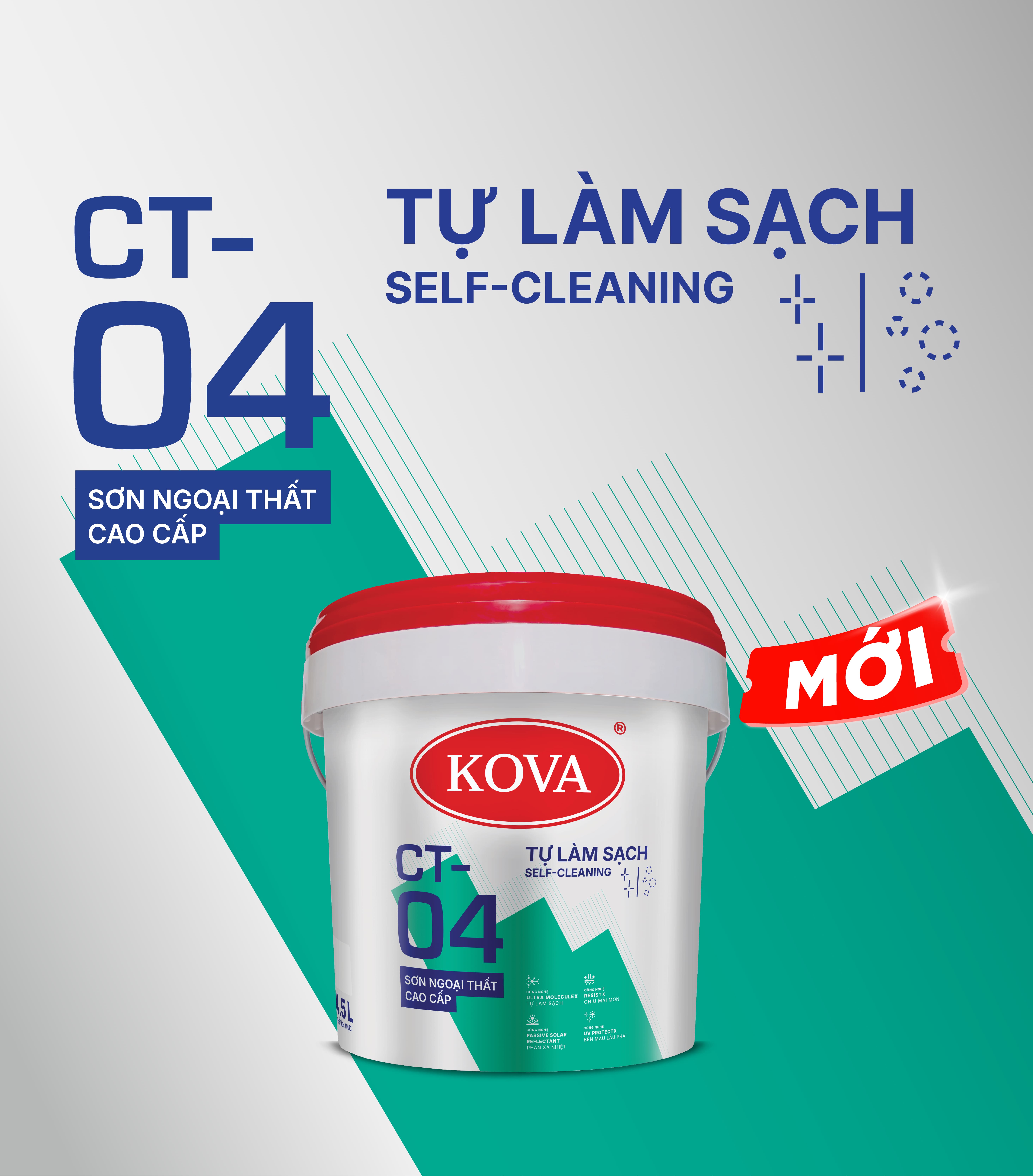 Sơn ngoại thất cao cấp KOVA CT-04 Tự làm sạch