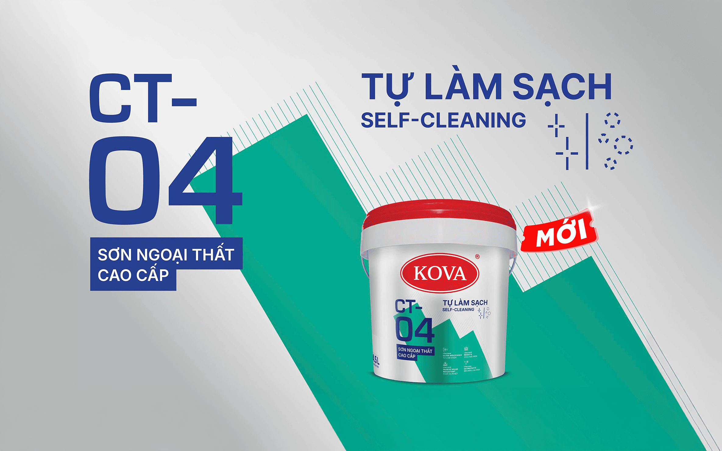 Sơn ngoại thất cao cấp KOVA CT-04 Tự làm sạch