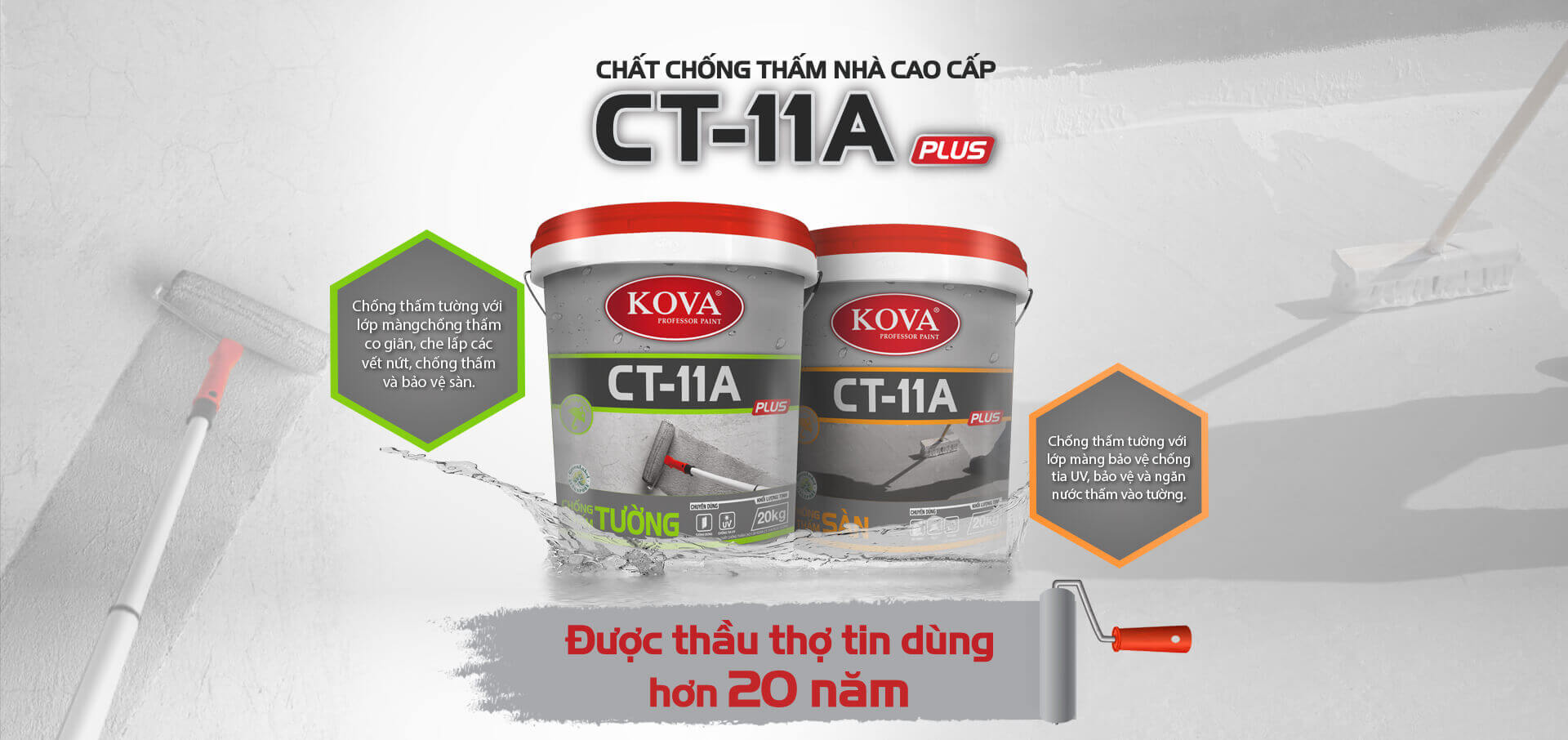 Chất chống thấm xi măng, bê tông Kova CT-11A Sàn / Tường