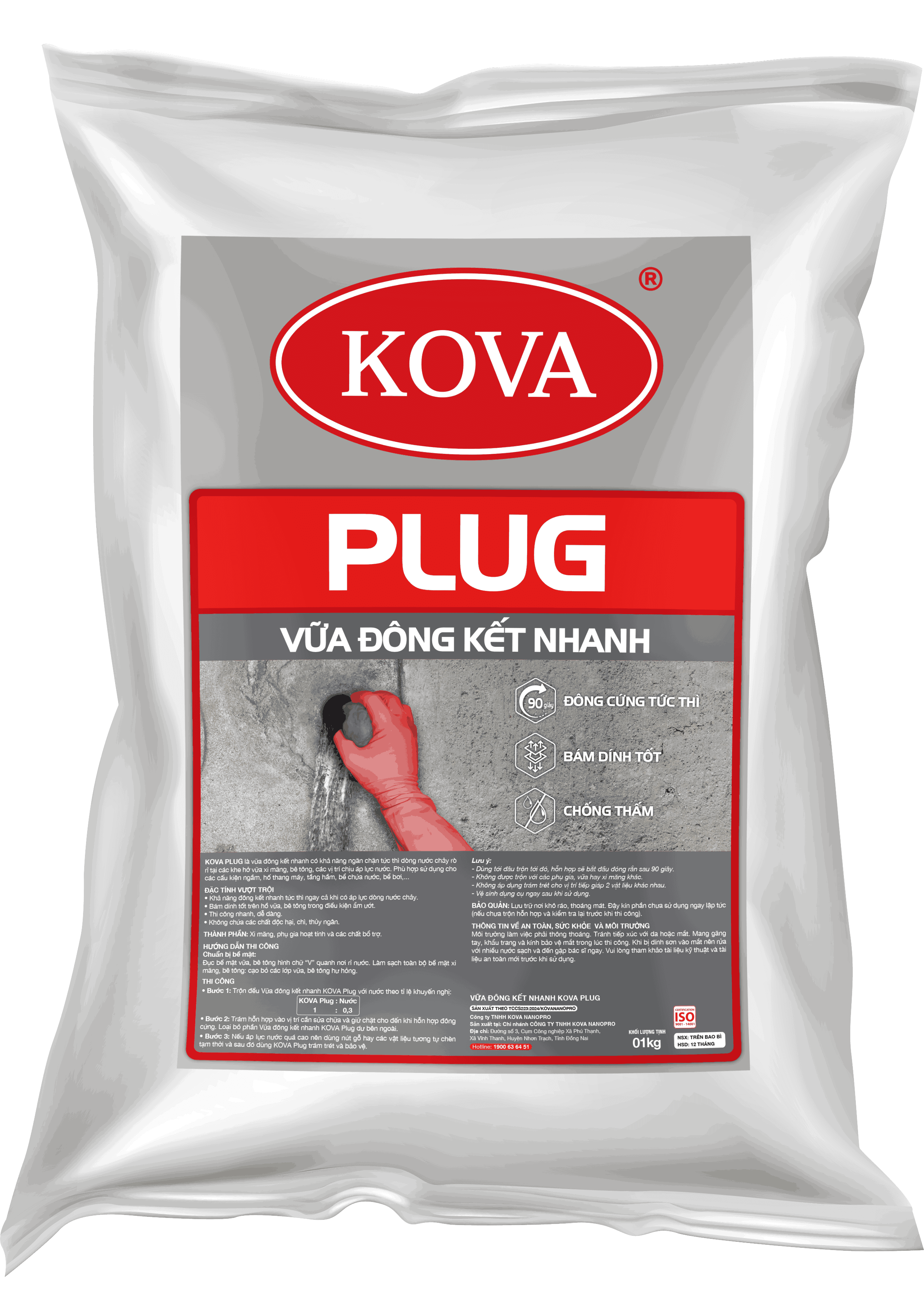 VỮA ĐÔNG KẾT NHANH KOVA PLUG