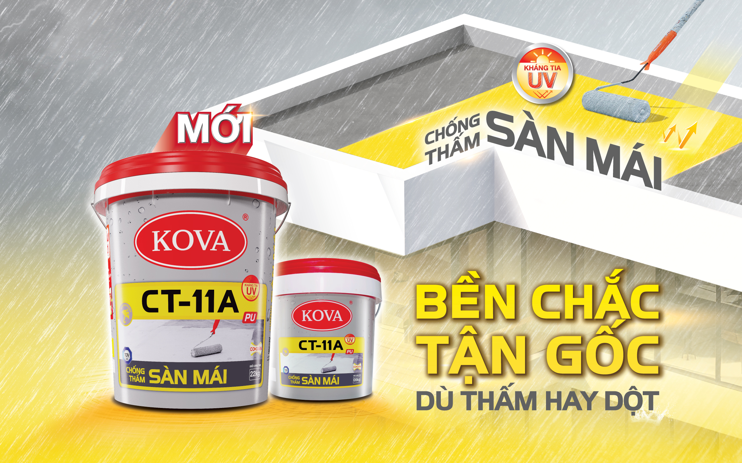 Chất Chống Thấm KOVA CT-11A PU Sàn Mái