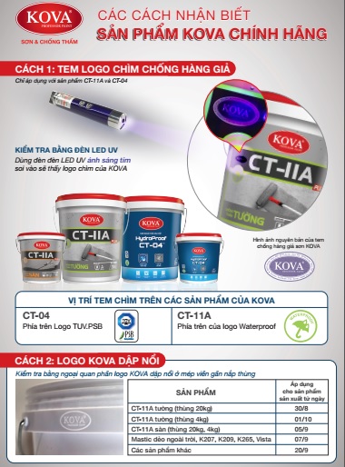 Cách mua sơn Kova thật