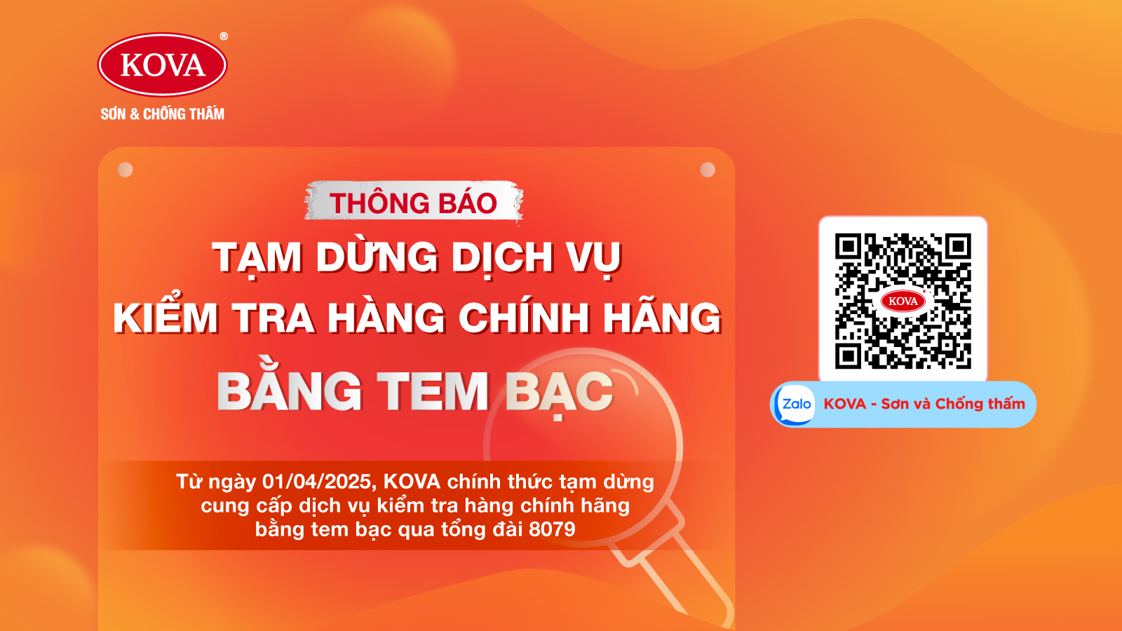 CHÍNH THỨC TẠM DỪNG DỊCH VỤ KIỂM TRA HÀNG CHÍNH HÃNG BẰNG TEM BẠC